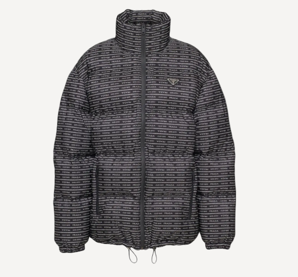 Prada Black Logo Re-Nylon Down Jacket