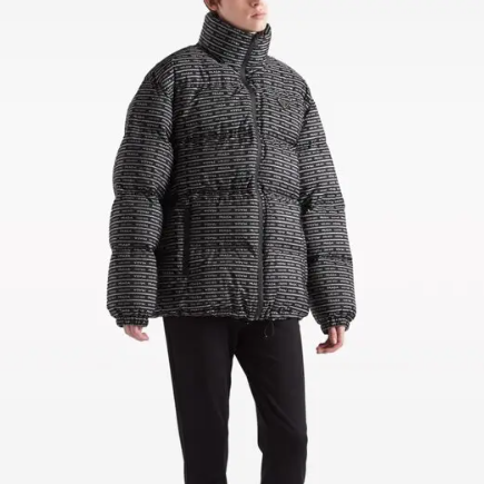 Prada Black Logo Re-Nylon Down Jacket