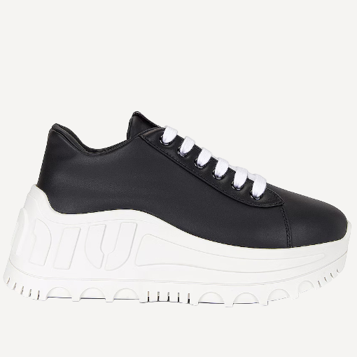 Miu Miu Platform Logo Black Sneakers