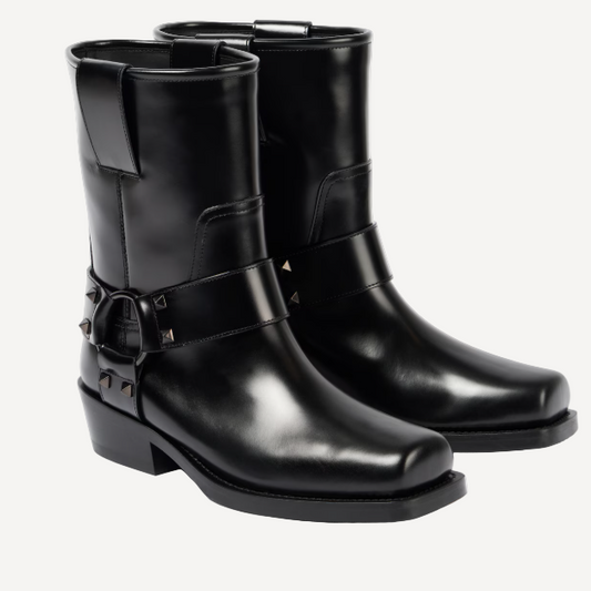 Valentino Black Rockstud Booties