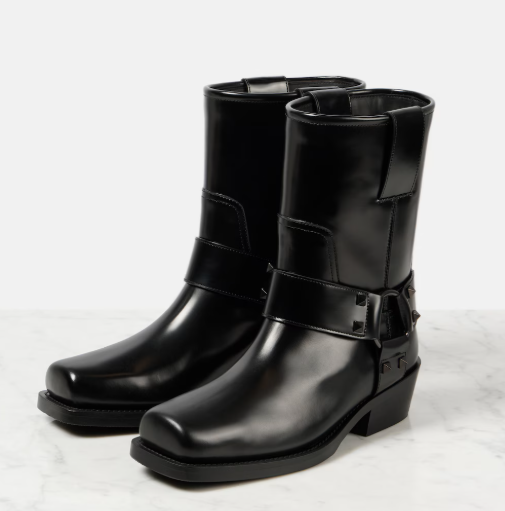 Valentino Black Rockstud Booties