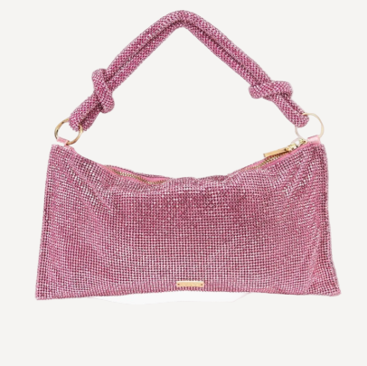Cult Gaia Hera Nano Pink Mini Rhinestone Shoulder Bag