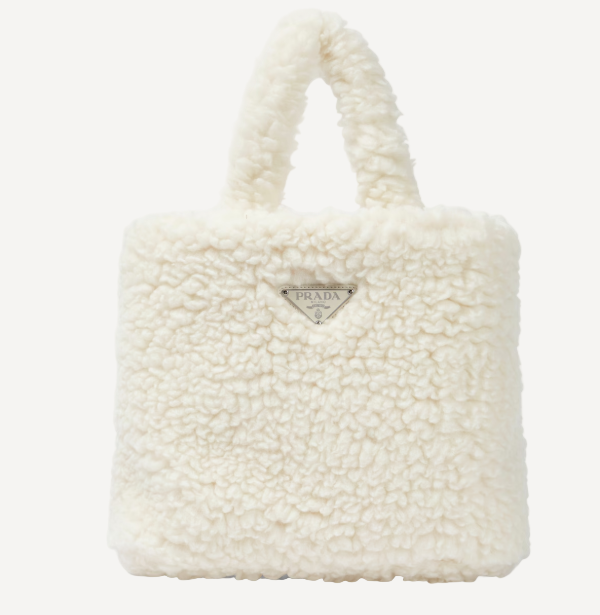 Prada Small Teddy Tote White