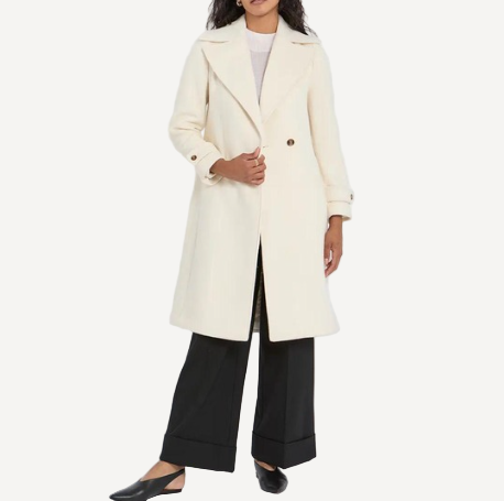 Reiss Tor Structured Coat Ecru