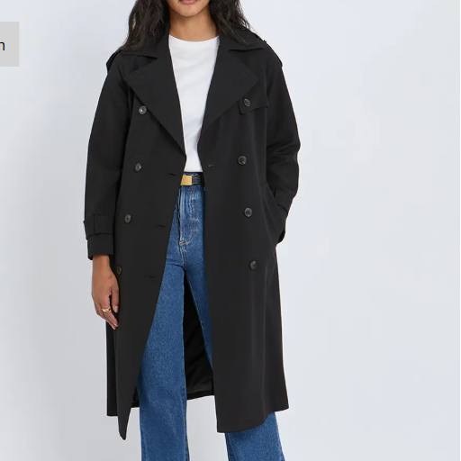 Reiss Daria Trench Coat Black