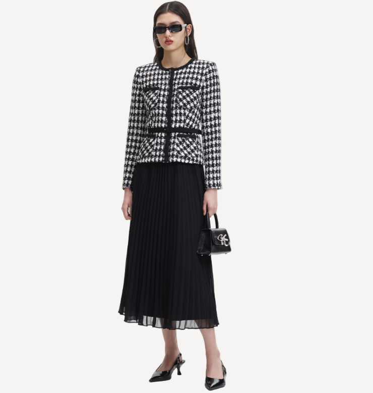 Self Portrait Houndsooth Midi Dress