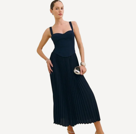 Reformation Marja Navy Dress
