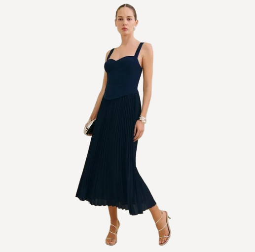 Reformation Marja Navy Dress