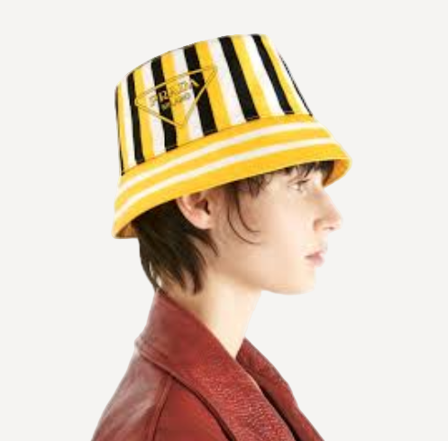 Prada Yellow Stripe Bucket Hat