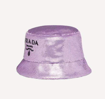 Prada Sequin Bucket Hat Purple