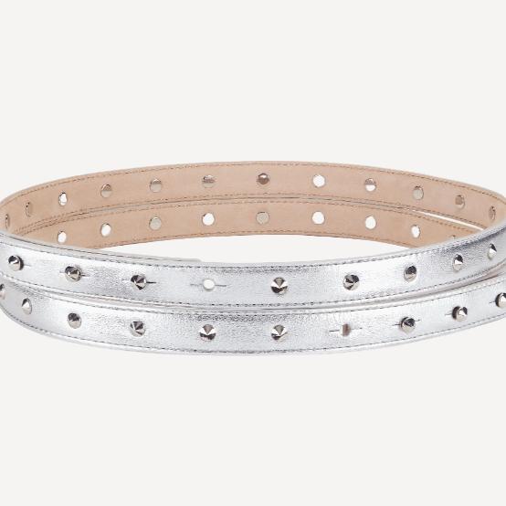 Alexander Mcqueen Thin Studded Leather Belt