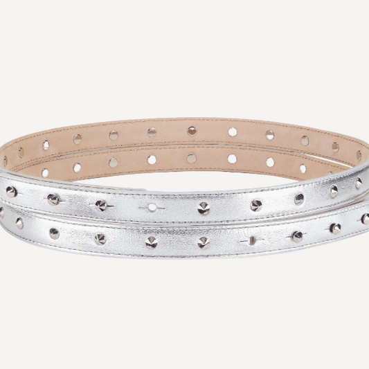 Alexander Mcqueen Thin Studded Leather Belt