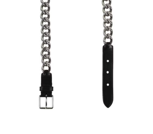 Alexander Mcqueen Chain Black Belt