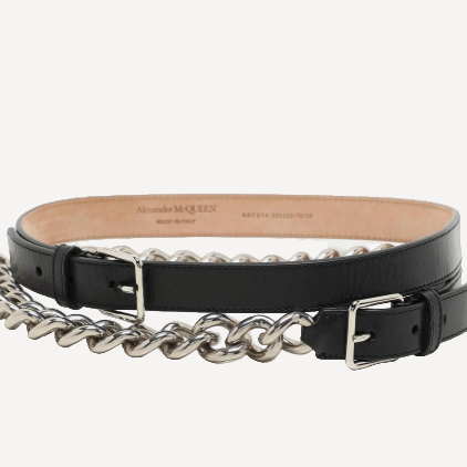 McQueen Black Chain Belt