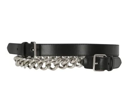 McQueen Black Chain Belt