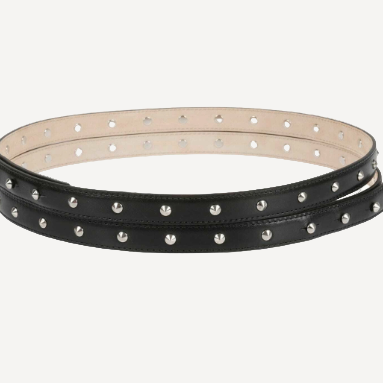 Alexander Mcqueen Thin Studded Leather Belt