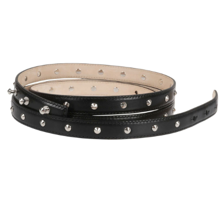Alexander Mcqueen Thin Studded Leather Belt