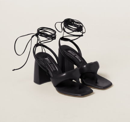 Miu Miu Black Leather Sandals