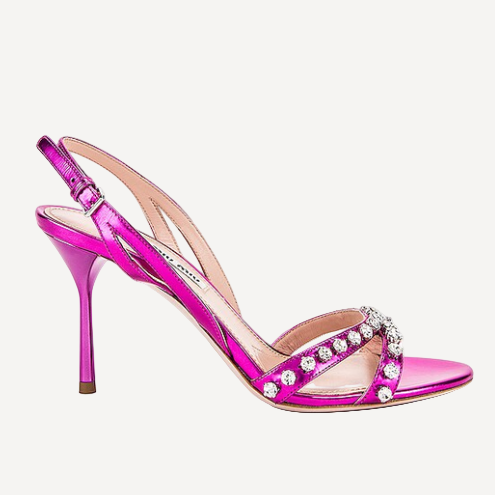 Miu Miu Hot Pink Crystal Sandals
