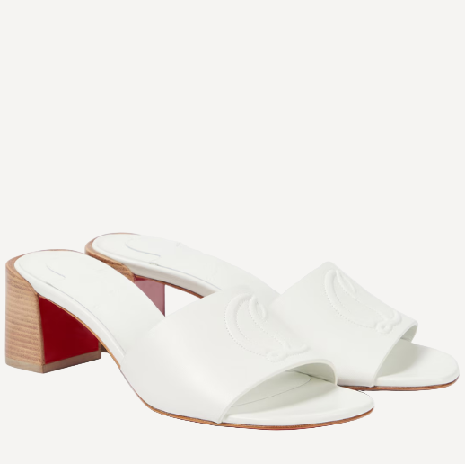 Christian Louboutin So CL White 55mm Mule