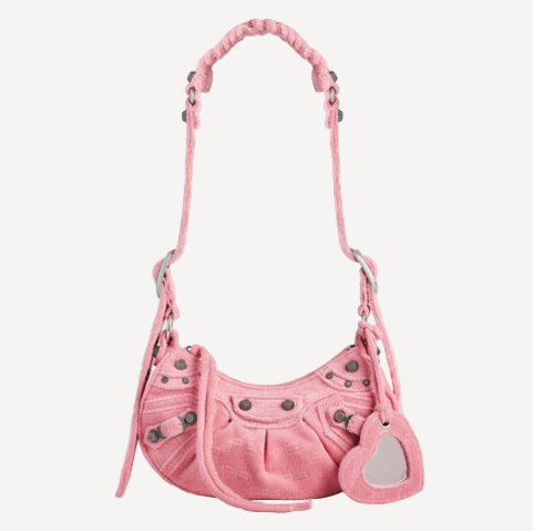 Balenciaga Le Cagole XS Shoulder Bag Pink Velvet