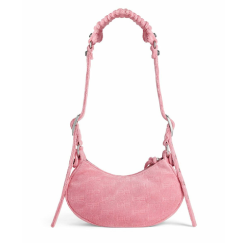 Balenciaga Le Cagole XS Shoulder Bag Pink Velvet