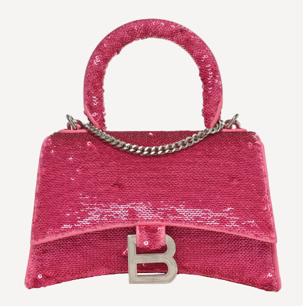 Balenciaga Hourglass XS Pink Sequins Crossbody Bag