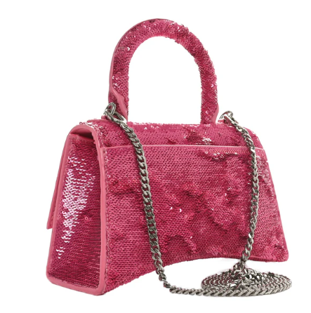 Balenciaga Hourglass XS Pink Sequins Crossbody Bag