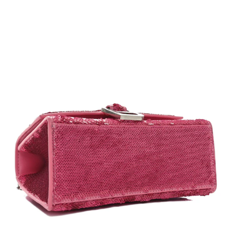 Balenciaga Hourglass XS Pink Sequins Crossbody Bag