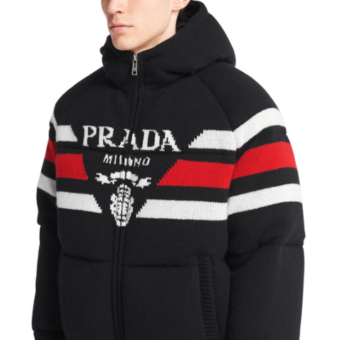 Prada Men’s Cashmere Puffer Black Coat