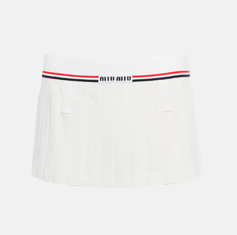 Miu Miu Sable Mini Pleated Skirt