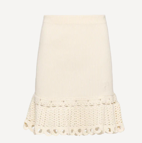 Prada Logo Crochet Mini Skirt
