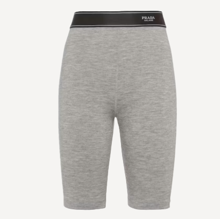 Prada Silk Cashmere Biker Shorts Grey