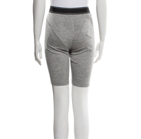Prada Silk Cashmere Biker Shorts Grey