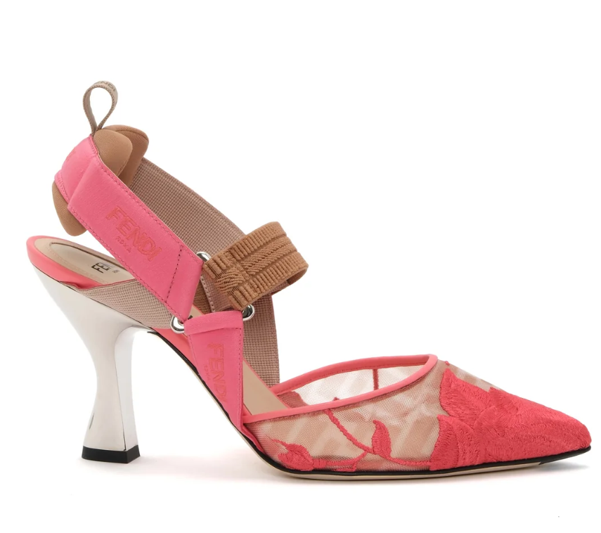 Fendi Colibri Embroidered Slingback 85mm