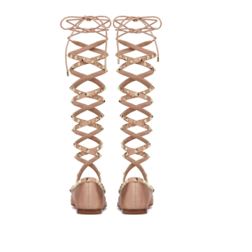 Valentino Satin Lace Up Flats