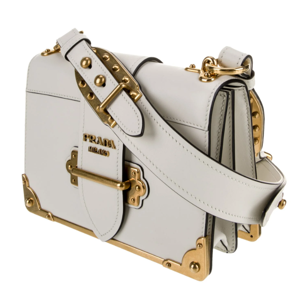Prada Cahier Leather Shoulder Bag