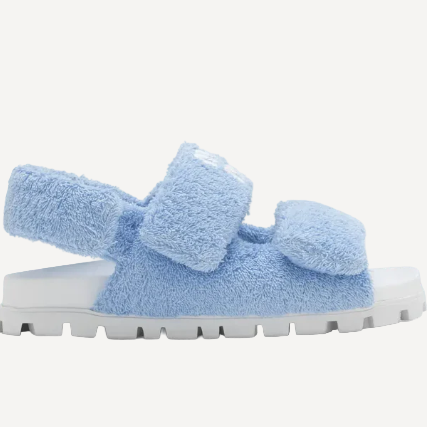 Miu Miu Blue Terry Logo Sandals