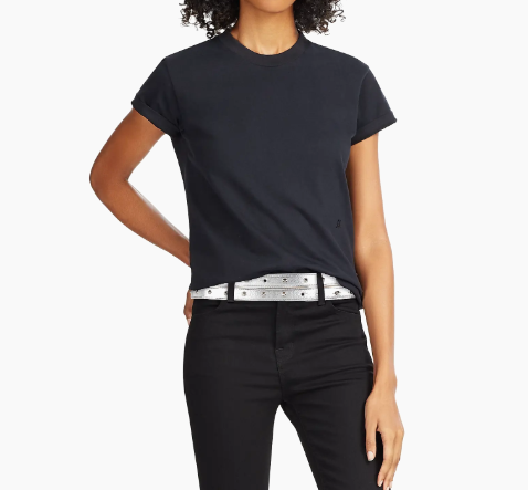 Alexander Mcqueen Thin Studded Leather Belt