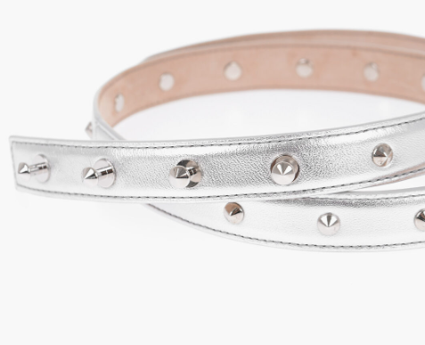 Alexander Mcqueen Thin Studded Leather Belt