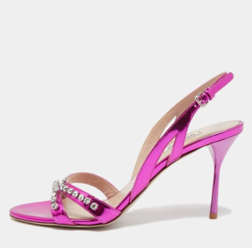Miu Miu Hot Pink Crystal Sandals