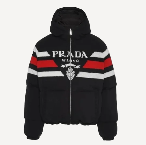 Prada Men’s Cashmere Puffer Black Coat