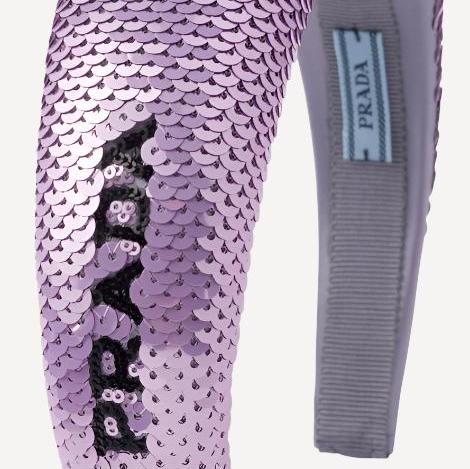 Prada Sequin Embellished Padded Purple Headband