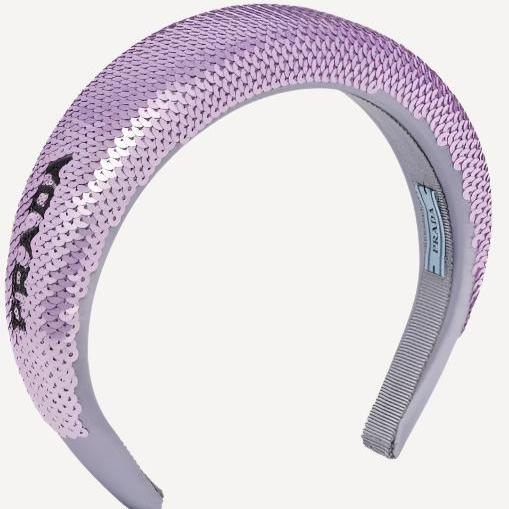 Prada Sequin Embellished Padded Purple Headband