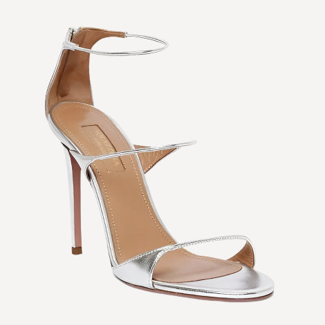 Aquazzura Minute Sandal 105 Silver