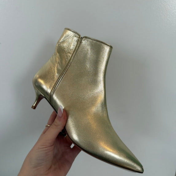 Aquazzura Quant Booties 45 Light Gold