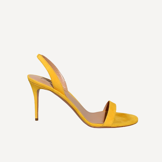Aquazzura So Nude Sandal 85 Suede Sporty Yellow