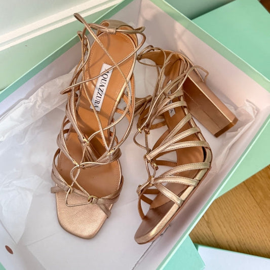 Aquazzura Willow Sandal 105 Light Copper