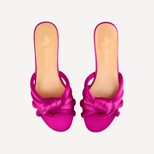 Aquazzura Issimo Mule 75 Satin Pink Heels