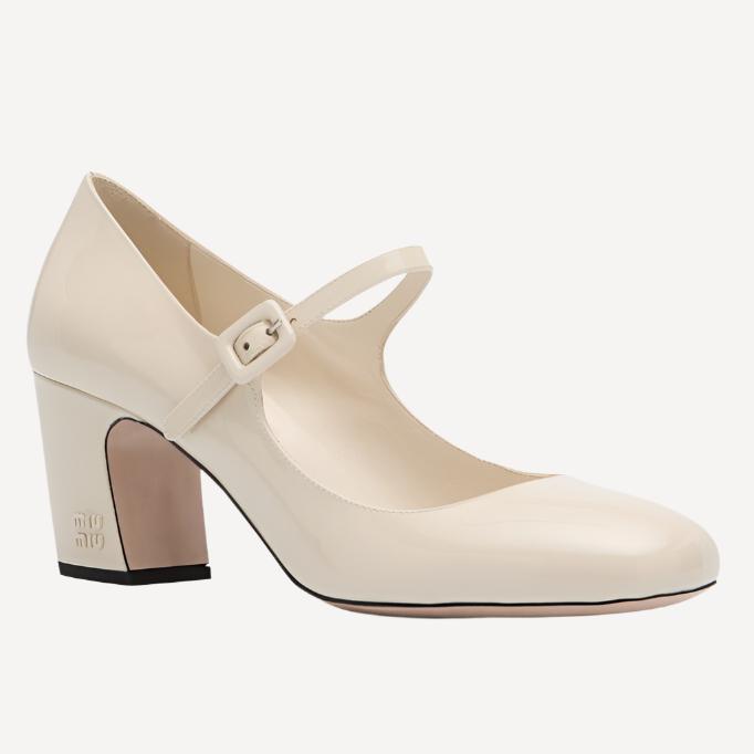 Miu Miu Patent Mary Jane Block Heel Pumps